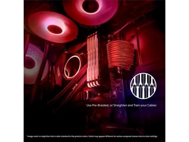 Alt view image 3 of 6 - LINKUP - 30cm PSU Cable Extension Sleeved Custom Mod GPU PC Braided w/Comb Kit - Compatible with RTX30901 x 24 P (20+4)2 x 8 P (4+4) CPU3 x 8 P (6+2) GPU Set300mm - Red