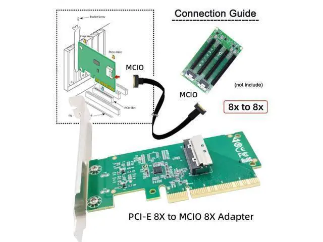 Alt view image 4 of 5 - CY Card PCIE5.0 PCI-Express 8X to MCIO 8i Mini Cool Edge IO SFF-TA-1016 VROC Adapter for Mainboard SSD Graphics Card