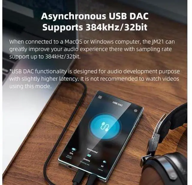 Alt view image 7 of 7 - JadeAudio/ JM21 Android 13 Hi-Res Music Player MP3 with Snapdragon 680, Bluetooth WiFi USB DAC 12.5H Playtime (3+32g Sky Blue)