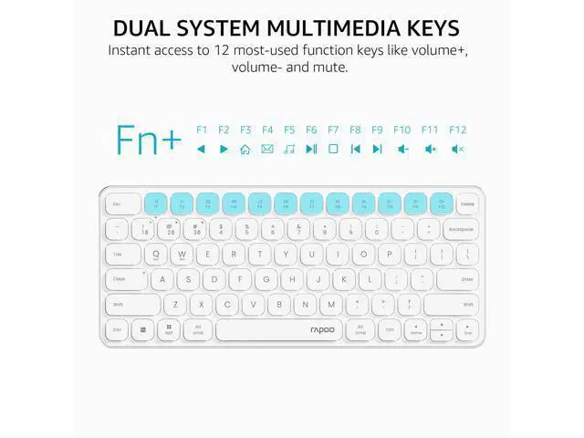 Alt view image 6 of 7 - 9010M Multi-Device Keyboard and Mouse Combo, 2.4GHz/Bluetooth 5.0/4.0 Wireless Keyboard & Mouse Set for Windows/Mac/Linux/Chrome, Support 4 Devices, Low-Profile Silent Click, Battery Powered