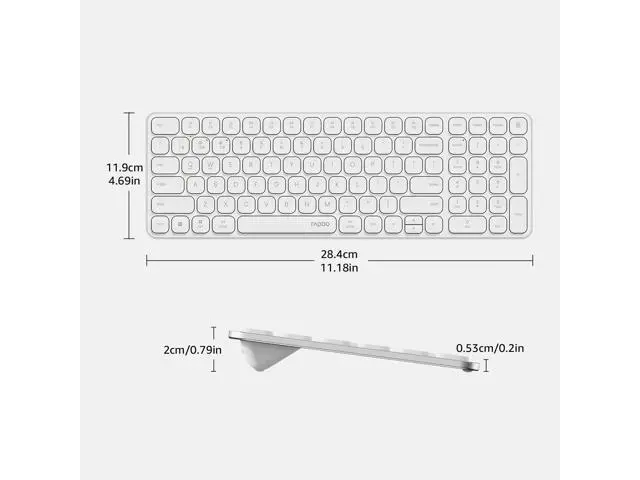 Alt view image 7 of 7 - 9010M Multi-Device Keyboard and Mouse Combo, 2.4GHz/Bluetooth 5.0/4.0 Wireless Keyboard & Mouse Set for Windows/Mac/Linux/Chrome, Support 4 Devices, Low-Profile Silent Click, Battery Powered