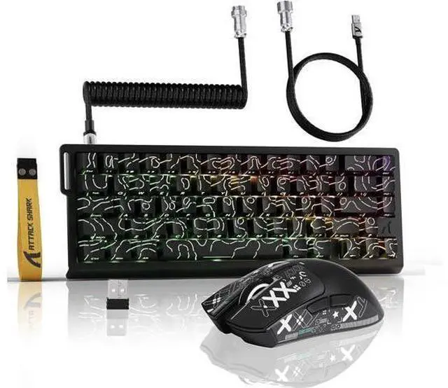 Main image of X11 & X68 PRO HE Wireless Gaming Combo,Rapid Trigger Hall Effect Magnetic Switch 8K Keyboard,Ultra-Light 22K DPI PAW3311 Optical Sensor Mouse,RGB Backlit Tri-Mode with Coiled Cable-Black