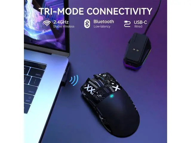 Alt view image 7 of 7 - X11 & X68 PRO HE Wireless Gaming Combo,Rapid Trigger Hall Effect Magnetic Switch 8K Keyboard,Ultra-Light 22K DPI PAW3311 Optical Sensor Mouse,RGB Backlit Tri-Mode with Coiled Cable-Black