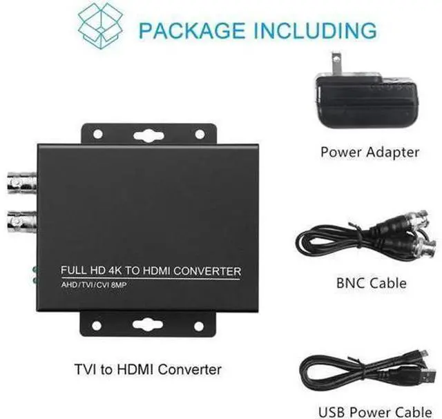 Alt view image 2 of 5 - wsdcam TVI to HDMI Converter Full HD 4K Converter, 1080p/720p/4K/8MP/5MP/4MP/3MP, BNC to HDMI Video Converter Adapter - CVBS/TVI/CVI/AHD to HDMI
