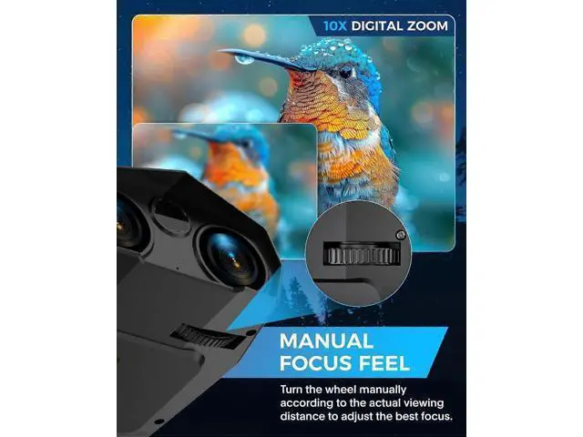 Alt view image 4 of 5 - Deuninker Night Vision Goggles with 3'' Screen, 5K HD Video & 10x Zoom, Infrared Binoculars for Adults (Black)