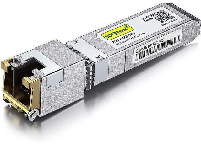 Main image of 10GBase-T SFP+ Transceiver, 10G T, 10G Copper, RJ-45 SFP+ CAT.6a, up to 30 Meters, Compatible with HPP, HP Aruba