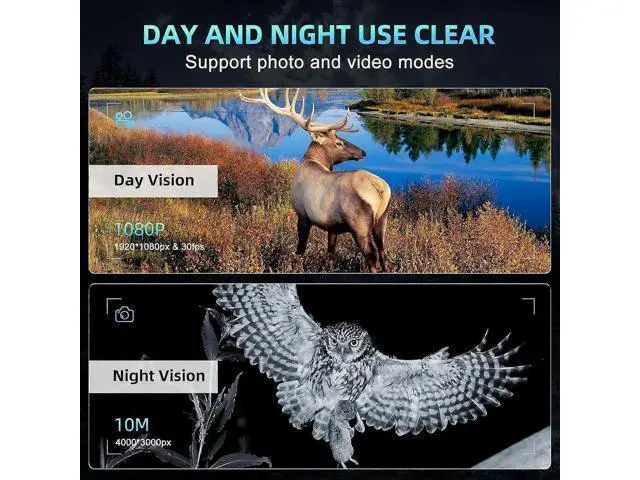 Alt view image 2 of 5 - Ecocleanpath 3.5'' HD Night Vision Binoculars with 4K Video, 3000mAh Rechargeable Battery for Hunting & Wildlife