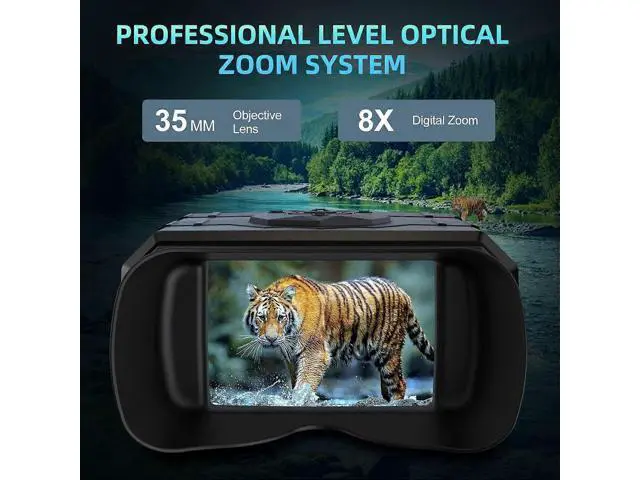 Alt view image 4 of 5 - Ecocleanpath 3.5'' HD Night Vision Binoculars with 4K Video, 3000mAh Rechargeable Battery for Hunting & Wildlife