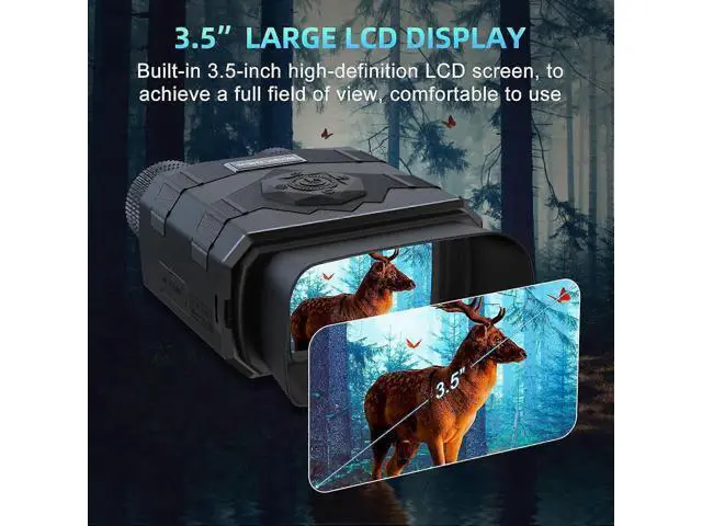 Alt view image 5 of 5 - Ecocleanpath 3.5'' HD Night Vision Binoculars with 4K Video, 3000mAh Rechargeable Battery for Hunting & Wildlife