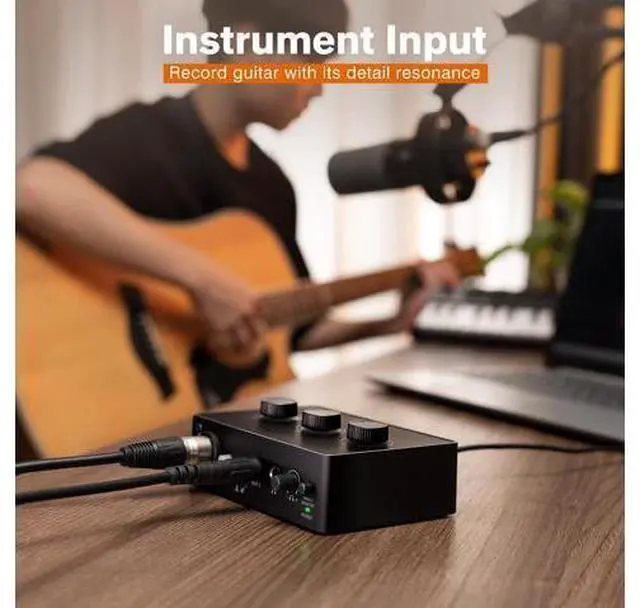 Alt view image 2 of 7 - FIFINE PC Audio Mixer for Recording Music, USB Interface for Streaming and Podcasting with XLR, Monitor, 48V Phantom Power, Gain Knob, for Instrument Guitar/Video Content Creation/Vocal-AMPLITANK SC1