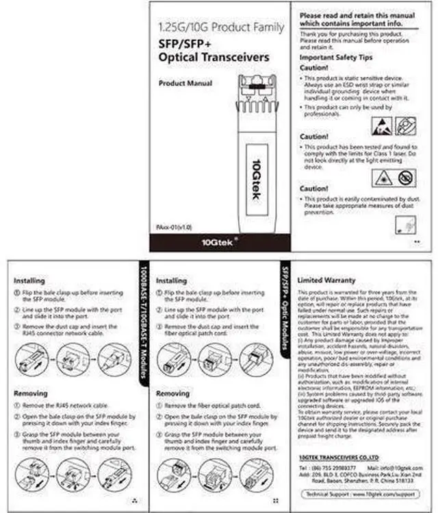 Alt view image 6 of 6 - 10GBase-T SFP+ Transceiver, 10G T, 10G Copper, RJ-45 SFP+ CAT.6a, up to 30 Meters, Compatible with Juniper EX-SFP-10GE-T