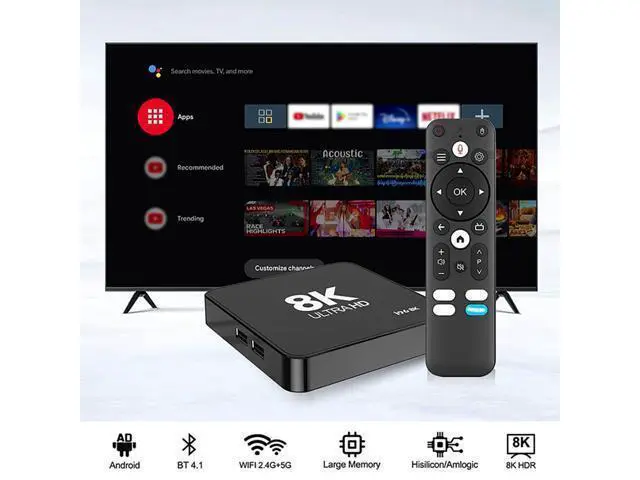 Alt view image 3 of 7 - i96 8K TV Box Dual WiFi, Bluetooth, 1GB+8GB, 4K Output, Android, Smart Media Player, Cross-Border TV Box