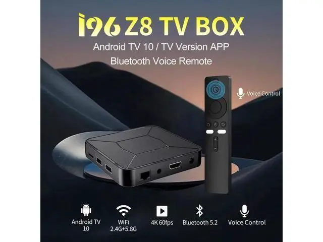 Alt view image 7 of 7 - I96Z8 Android TV Box 4K, Dual WiFi (2.4G/5G), BT5.2, 2GB+8GB, H.265, Google Certified, Voice Remote, Media Player