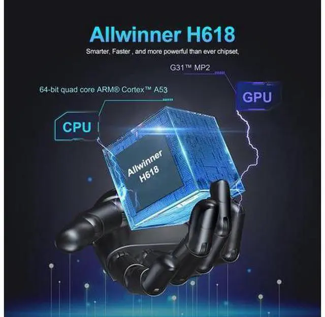 Alt view image 2 of 7 - 8K Android 13 TV Box H618, 2GB+16GB, WiFi6, Bluetooth Voice Remote, 5G, 6K Output, HDMI, Streaming Media Player