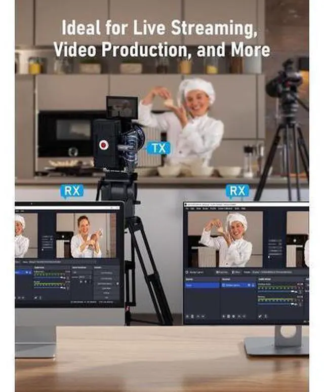 Alt view image 4 of 7 - Lemorele Wireless HDMI Transmitter and 2 Receivers,Support Wireless Receiving APP TuTuPlay 2.4/5G 656ft 1080P HD,for Streaming Video&Audio to HDTV/Projector/Tablet/Mobile from Laptop/TV-Box/Blu-ray