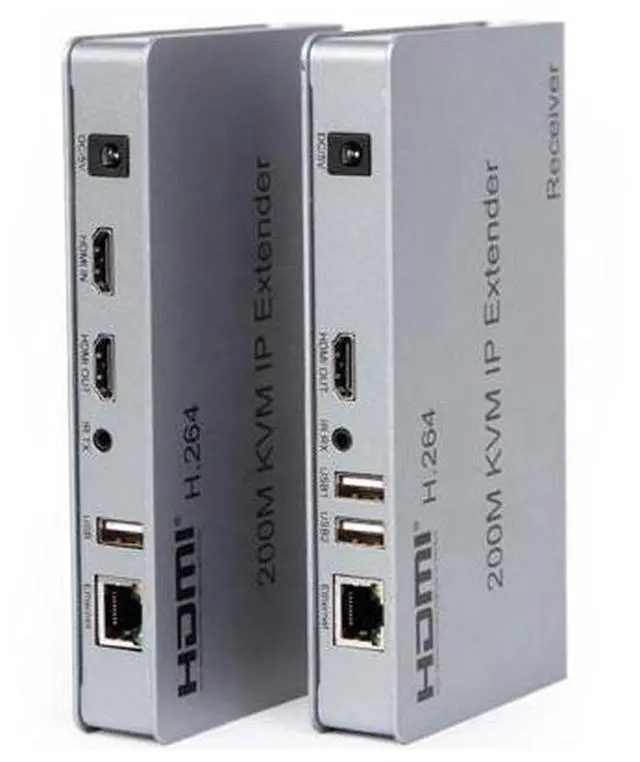 Main image of 1080P HDMI KVM Extender USB Mouse/Keyboard Extension 200M by Cat/RJ45/LAN/UTP Network Cable,IR Control,TX/RX 3.5MM R/L Audio Output eokCXOY