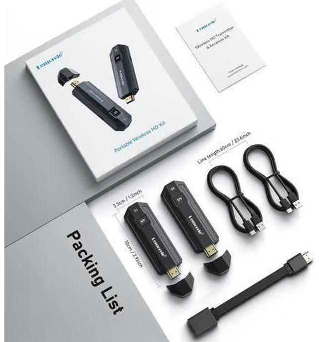 Alt view image 7 of 7 - Lemorele Wireless HDMI Transmitter and Receiver Kit,Portable Wireless HDMI Extender,Plug&Play,2.4/5G 164ft Range 1080P HD,Up to 8 Transmitter,for Streaming Video&Audio to Monitor from Laptop/TV-Boxs