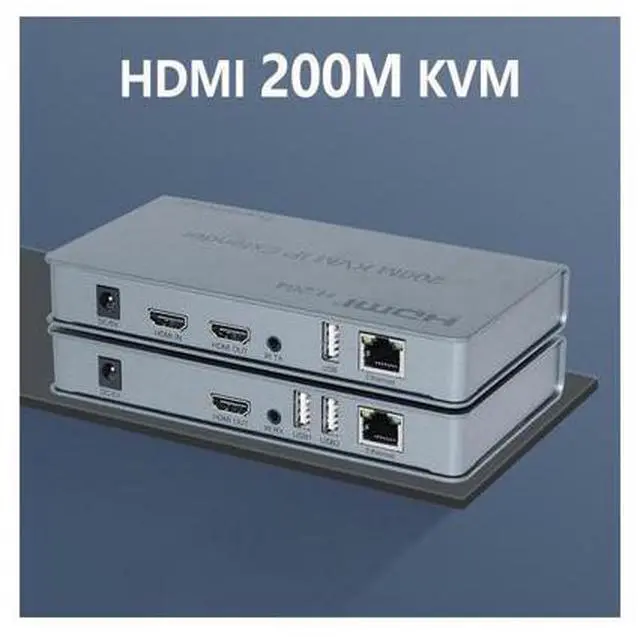 Alt view image 2 of 7 - 1080P HDMI KVM Extender USB Mouse/Keyboard Extension 200M by Cat/RJ45/LAN/UTP Network Cable,IR Control,TX/RX 3.5MM R/L Audio Output eokCXOY