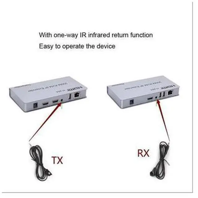 Alt view image 5 of 7 - 1080P HDMI KVM Extender USB Mouse/Keyboard Extension 200M by Cat/RJ45/LAN/UTP Network Cable,IR Control,TX/RX 3.5MM R/L Audio Output eokCXOY