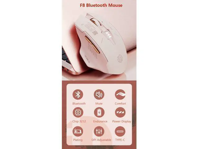Alt view image 2 of 7 - WSIRAK F8 Mouse Rechargeable TYPE-C Mute Wireless Mouse For Business Office Game Computer Laptop Mice
