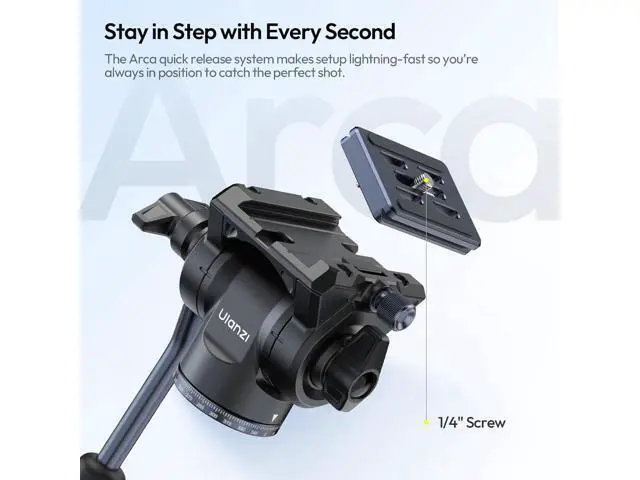 Alt view image 5 of 7 - DeuninkerOmbra Xiang Camera Video Tripod w Fluid Head, 61.5" Travel Tripod w 360° Rotated Arca Quick Release Plate, Portable Stand for Phone Camera Vlogging Video Shooting with Carry Bag Phone Clamp
