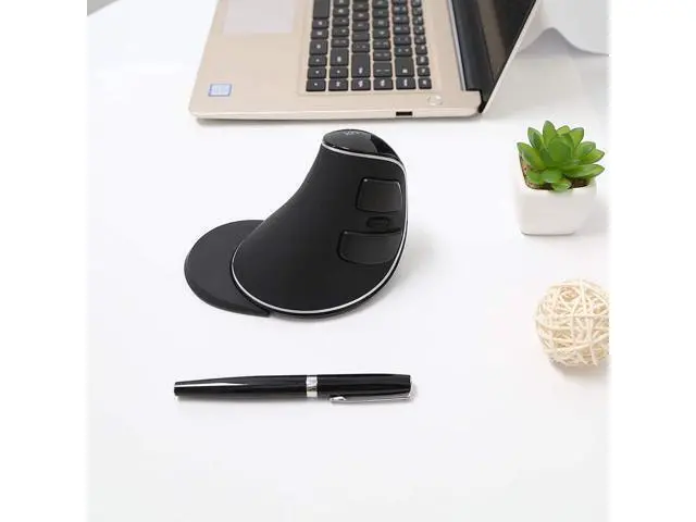 Alt view image 7 of 7 - DELUX Ergonomic Wireless Mouse with USB Receiver, 2.4G Wireless Vertical Mouse with 3 Adjustable DPI (800/1200/1600), 6 Buttons, Removable Wrist Rest for Laptop PC Computer (M618Plus Wireless-Black)