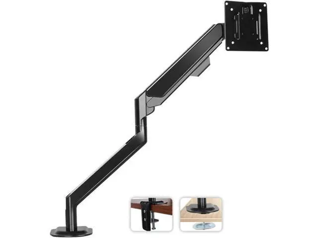 Main image of Monitor Stands, Single Monitor Arm, Gas Spring Single Monitor Mount up to 32" and 19.8 lbs, Adjustable Aluminum Monitor Arm Desk Mount with C-Clamp and Grommet Base (Black),Black
