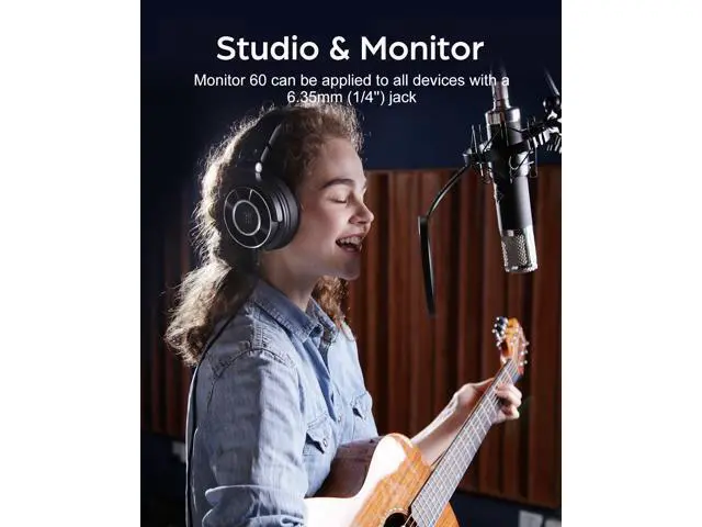 Alt view image 5 of 7 - Monitor 60 Wired Headphones Professional Studio Headphones Stereo Over Ear Headset With Hi-Res Audio Microphone for music enthusiast