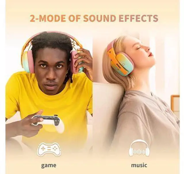 Alt view image 5 of 7 - G810 Wireless Headset 2.4G Low Latency Headset for PC PS4 PS5 Laptop, Bluetooth 5.2 Wireless Headphone with Built-in Mic, 50H Playtime, RGB Light Foldable for Gamer (Xbox Only Work in Wired)