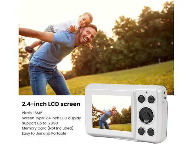 Alt view image 2 of 5 - Ecocleanpath 16MP Retro Digital Camera, Compact CCD Camera with 2.4" LCD, Portable Travel & Vlogging Camera for Teens & Adults (Black)