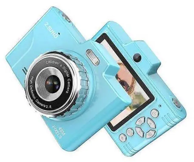 Main image of Ecocleanpath 48MP Dual Lens Digital Camera with 8x Zoom, 1080P HD, 2.8" Screen, 32GB, Blue - Perfect for Teens & Beginners