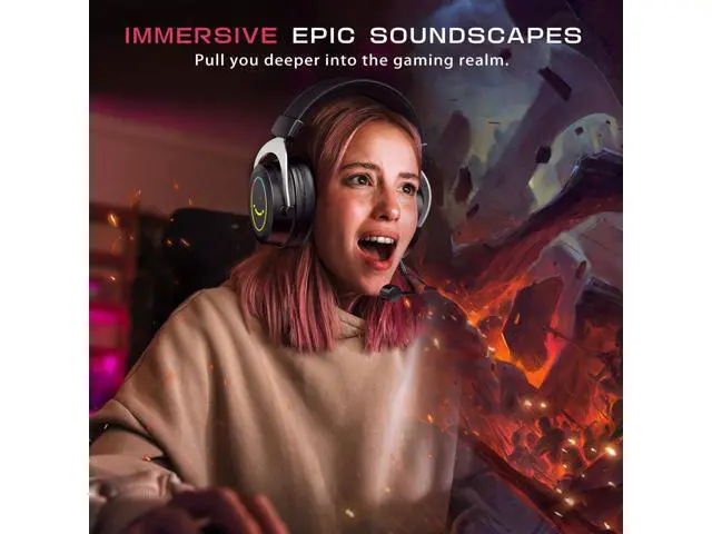 Alt view image 2 of 5 - FIFINE Gaming Headset with Detachable Microphone, Over-Ear Headset Wired with Passive Noise Canceling, 3.5mm Audio Jack, RGB, for Xbox, PC, PS4/PS5 Controller, Switch, Gamer Headset-Ampli (ABCD2316H3)