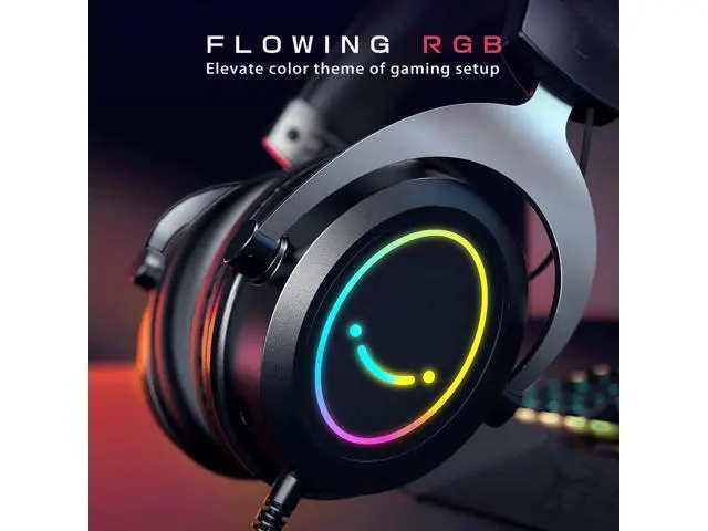 Alt view image 5 of 5 - FIFINE Gaming Headset with Detachable Microphone, Over-Ear Headset Wired with Passive Noise Canceling, 3.5mm Audio Jack, RGB, for Xbox, PC, PS4/PS5 Controller, Switch, Gamer Headset-Ampli (ABCD2316H3)