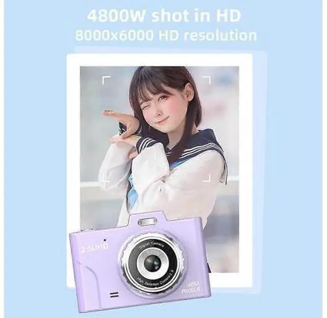 Alt view image 3 of 5 - Ecocleanpath 48MP Dual Lens Digital Camera with 8x Zoom, 1080P HD, 2.8" Screen, 32GB, Blue - Perfect for Teens & Beginners