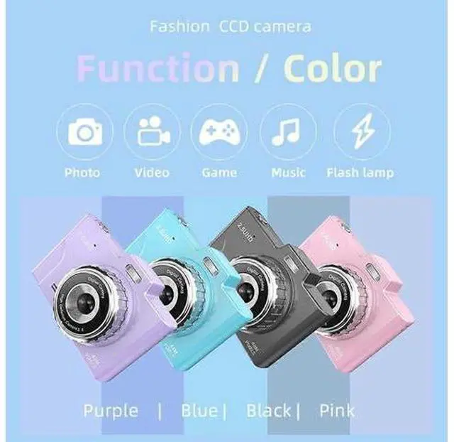 Alt view image 5 of 5 - Ecocleanpath 48MP Dual Lens Digital Camera with 8x Zoom, 1080P HD, 2.8" Screen, 32GB, Blue - Perfect for Teens & Beginners