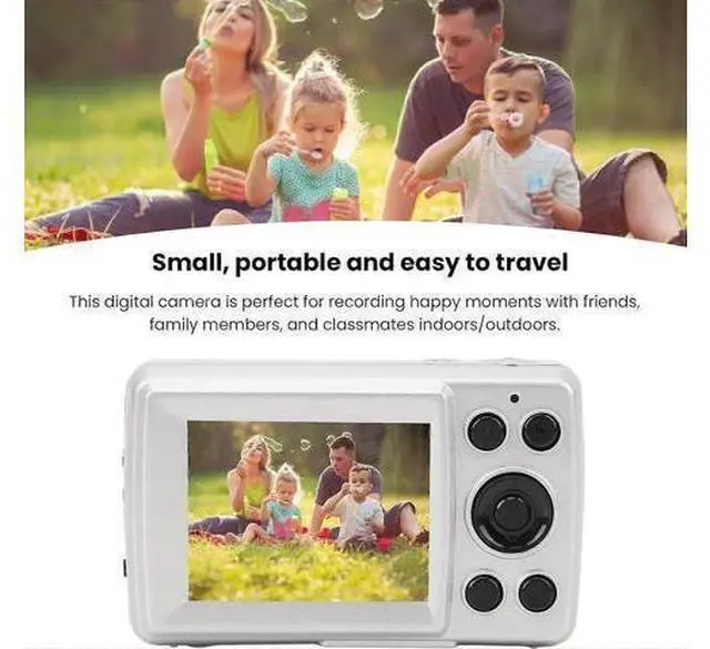 Alt view image 4 of 5 - Ecocleanpath 16MP Retro Digital Camera, Compact CCD Camera with 2.4" LCD, Silver - Perfect for Teens & Adults