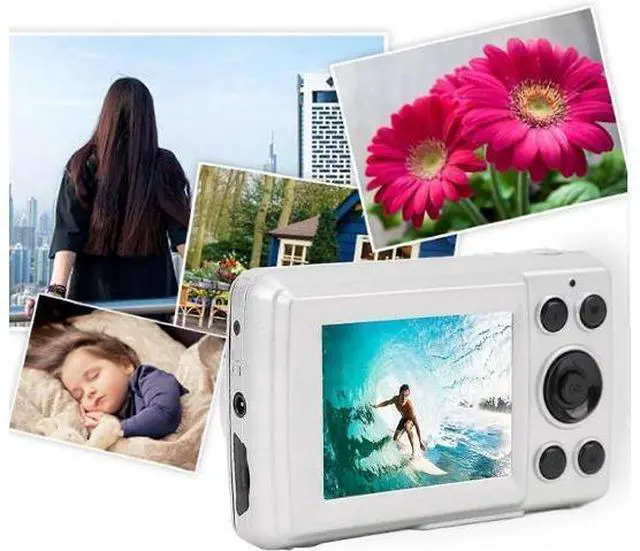 Alt view image 5 of 5 - Ecocleanpath 16MP Retro Digital Camera, Compact CCD with 2.4" LCD Display, Ideal for Teens & Adults (White)