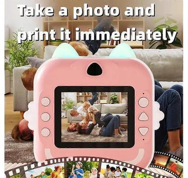 Alt view image 3 of 5 - Ecocleanpath Kids Instant Print Camera - 1080P HD, 2.4" LCD, 32G SD Card, Rechargeable (Green)