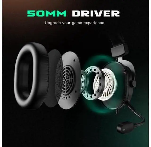 Alt view image 4 of 6 - Deuninker Gaming Microphone and PC Gaming Headset, USB Microphone with Gain Control, Wired Headphones with 7.1 Surround Sound,EQ Mode, RGB, Soft Ear Pads for Streaming, Podcasting, Twitch (K669G+H6)