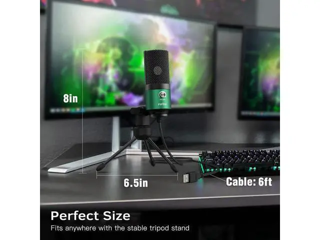 Alt view image 3 of 6 - Deuninker Gaming Microphone and PC Gaming Headset, USB Microphone with Gain Control, Wired Headphones with 7.1 Surround Sound,EQ Mode, RGB, Soft Ear Pads for Streaming, Podcasting, Twitch (K669G+H6)