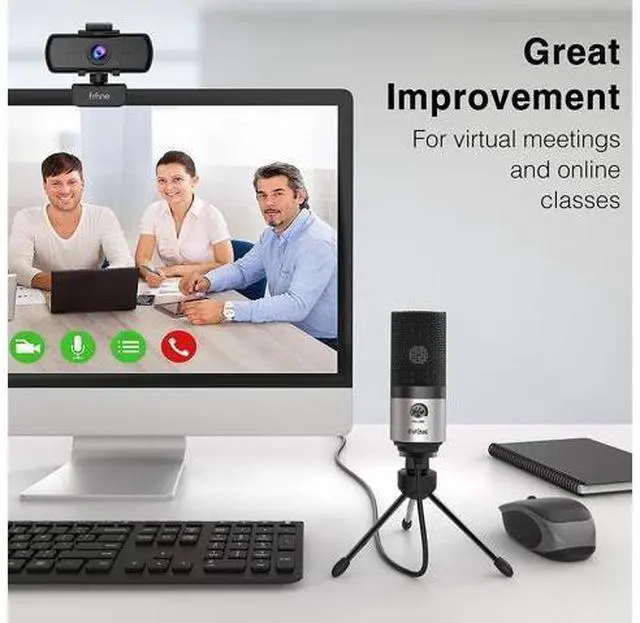 Alt view image 2 of 6 - Deuninker Voice Over Microphone and PS5 Headset, USB PC Computer Mic with Gain Control, Gaming Headset with 7.1 Surround Sound for Zoom Video Meeting Online Class on Windows/Mac/PS4/PS5 (K669S+H6)
