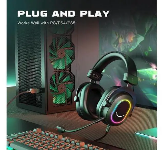 Alt view image 6 of 6 - Deuninker Gaming Microphone and PC Gaming Headset, USB Microphone with Gain Control, Wired Headphones with 7.1 Surround Sound,EQ Mode, RGB, Soft Ear Pads for Streaming, Podcasting, Twitch (K669G+H6)