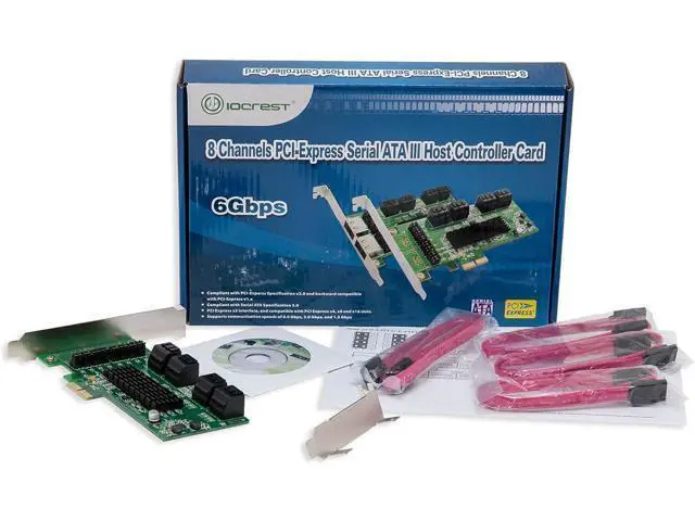 Alt view image 7 of 7 - IO CREST SI-PEX40071 SATA III 8 Port Controller Card PCE-e 2.0 x2 with Low Profile Bracket