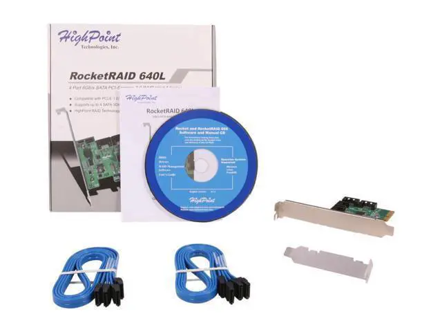Alt view image 4 of 4 - HighPoint RocketRAID 640L PCI-Express 2.0 x4 Low Profile SATA RAID Controller Card