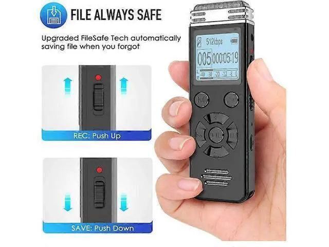 Alt view image 3 of 5 - Ecocleanpath Digital Voice Recorder 32GB - Noise Canceling, USB Rechargeable for Lectures & Meetings (Black)