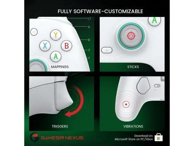 Alt view image 6 of 6 - GameSir G7 SE Officially Licensed Xbox One Controller With Hall Effect Sticks for Windows 10/11, Xbox One, Xbox Series X/S, PC Gamepad with 3.5mm Earphone Port, Programmable Back Button