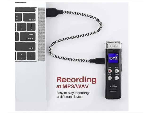 Alt view image 3 of 5 - Ecocleanpath L157 Digital Voice Recorder with Voice Activation, USB Rechargeable Dictaphone, Black