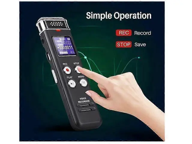 Alt view image 4 of 5 - Ecocleanpath L157 Digital Voice Recorder with Voice Activation, USB Rechargeable Dictaphone, Black