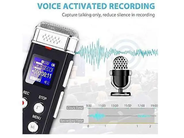 Alt view image 5 of 5 - Ecocleanpath L157 Digital Voice Recorder with Voice Activation, USB Rechargeable Dictaphone, Black