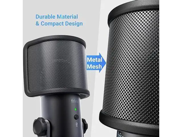 Alt view image 6 of 7 - Deuninker USB Gaming RGB Microphone with Mic Pop Filter Bundle, PC Streaming Microphone with 4 Polar Patterns, Mute, Pop Windscreen for Noise Reduction for Clear Recording, Podcast, Vocal (A8Plus+U1)